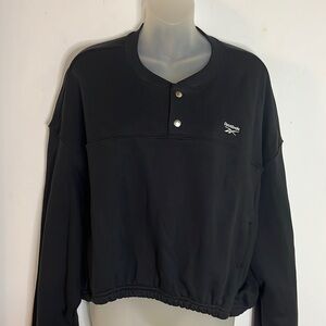 Reebok Sweatshirt Women’s size 2X Long Sleeve 1/4 Front Snap Cropped Pullover